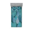 thumbnail image 1 of Ambesonne Floral Fitted Sheet & Pillow Sham Set, Clove Petals Vibrant, Twin, Petrol Blue Teal, 1 of 2
