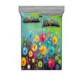 thumbnail image 1 of Ambesonne Floral Fitted Sheet & Pillow Sham Set, Colorful Dandelions, Full, Multicolor, 1 of 2
