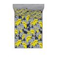 thumbnail image 1 of Ambesonne Floral Fitted Sheet & Pillow Sham Set, Contrast Tones Florets, Queen, Yellow and Grey, 1 of 3