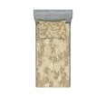 thumbnail image 1 of Ambesonne Floral Fitted Sheet & Pillow Sham Set, Daisies Romantic Ornate, Twinxl, Tan Pink Cream, 1 of 2