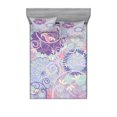 thumbnail image 1 of Ambesonne Floral Fitted Sheet & Pillow Sham Set, Dandelions Leaves Swirls, Queen, Multicolor, 1 of 2