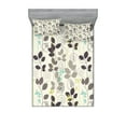 thumbnail image 1 of Ambesonne Floral Fitted Sheet & Pillow Sham Set, Doodle Leaves Earth Tone, Queen, Dark Taupe Coconut, 1 of 2