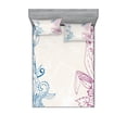 thumbnail image 1 of Ambesonne Floral Fitted Sheet & Pillow Sham Set, Flower Field Spring Art, Full, Teal Lilac Dried Rose, 1 of 2
