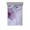 thumbnail image 1 of Ambesonne Floral Fitted Sheet & Pillow Sham Set, Flower Romance, Full, Lilac, 1 of 2