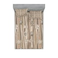 thumbnail image 1 of Ambesonne Floral Fitted Sheet & Pillow Sham Set, Flowers on Wavy Stripes, Full, Dark Brown Sand Brown, 1 of 2