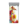 thumbnail image 1 of Ambesonne Floral Fitted Sheet & Pillow Sham Set, Gerbera Flower Romance, Twin, Red Yellow, 1 of 2