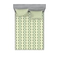 thumbnail image 1 of Ambesonne Floral Fitted Sheet & Pillow Sham Set, Graphic Flowers Branches, Full, Jade Green Orange, 1 of 2