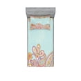 thumbnail image 1 of Ambesonne Floral Fitted Sheet & Pillow Sham Set, Hand Drawn Retro Paisley, Twinxl, Multicolor, 1 of 2