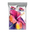 thumbnail image 1 of Ambesonne Floral Fitted Sheet & Pillow Sham Set, Hibiscus Flower Pastel, Full, Multicolor, 1 of 2