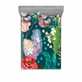 thumbnail image 1 of Ambesonne Floral Fitted Sheet & Pillow Sham Set, Hydrangea and Bell Flowers, Full, Multicolor, 1 of 3
