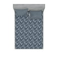 thumbnail image 1 of Ambesonne Floral Fitted Sheet & Pillow Sham Set, Japanese Striped Graphic, Full, Charcoal Grey Dark Blue, 1 of 2