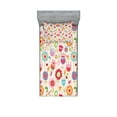 thumbnail image 1 of Ambesonne Floral Fitted Sheet & Pillow Sham Set, Ladybug Strawberry Bird, Twin, Multicolor, 1 of 2