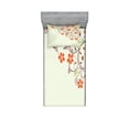 thumbnail image 1 of Ambesonne Floral Fitted Sheet & Pillow Sham Set, Ladybugs Flowers Spring, Twinxl, Pale Green Red, 1 of 2