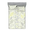 thumbnail image 1 of Ambesonne Floral Fitted Sheet & Pillow Sham Set, Leaves Branchs Vintage, Full, Grey Green, 1 of 2
