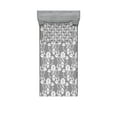 thumbnail image 1 of Ambesonne Floral Fitted Sheet & Pillow Sham Set, Leaves Swirls and Dots, Twin, Grey White, 1 of 2