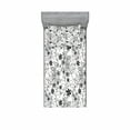 thumbnail image 1 of Ambesonne Floral Fitted Sheet & Pillow Sham Set, Leaves Twirls Swirls Bud, Twinxl, Black and White, 1 of 2