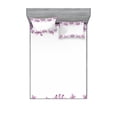thumbnail image 1 of Ambesonne Floral Fitted Sheet & Pillow Sham Set, Lilac Flowers Blossoms, Full, White and Lilac, 1 of 2