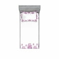 thumbnail image 1 of Ambesonne Floral Fitted Sheet & Pillow Sham Set, Lilac Flowers Blossoms, Twinxl, White and Lilac, 1 of 3