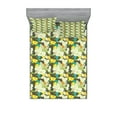thumbnail image 1 of Ambesonne Floral Fitted Sheet & Pillow Sham Set, Lively Colored Summer Blooms, Full, Multicolor, 1 of 3