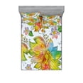 thumbnail image 1 of Ambesonne Floral Fitted Sheet & Pillow Sham Set, Macro Flower Petals Art, Full, Multicolor, 1 of 2