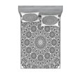 thumbnail image 1 of Ambesonne Floral Fitted Sheet & Pillow Sham Set, Mandala Lace Art, Queen, White and Black, 1 of 2