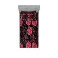 thumbnail image 1 of Ambesonne Floral Fitted Sheet & Pillow Sham Set, Ombre Rose Blooom Art, Twinxl, Charcoal Grey Magenta, 1 of 2