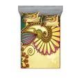 thumbnail image 1 of Ambesonne Floral Fitted Sheet & Pillow Sham Set, Paisley Flowers Leaves, Queen, Multicolor, 1 of 2