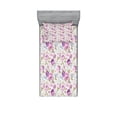 thumbnail image 1 of Ambesonne Floral Fitted Sheet & Pillow Sham Set, Pastel Tones Leaves, Twin, Lilac Green Pale Blue, 1 of 2