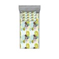 thumbnail image 1 of Ambesonne Floral Fitted Sheet & Pillow Sham Set, Pastel Wildflower Leaves, Twinxl, Yellow Green Pale Blue, 1 of 2