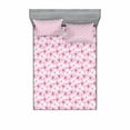 thumbnail image 1 of Ambesonne Floral Fitted Sheet & Pillow Sham Set, Pink Blossoms Dotted Petals, Queen, Pale Pink Magenta, 1 of 2