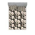 thumbnail image 1 of Ambesonne Floral Fitted Sheet & Pillow Sham Set, Poppy Flowers Nature, Full, Tan Charcoal Grey Red, 1 of 2