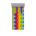 thumbnail image 1 of Ambesonne Floral Fitted Sheet & Pillow Sham Set, Rainbow Colored Flowers, Twinxl, Multicolor, 1 of 2