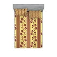 thumbnail image 1 of Ambesonne Floral Fitted Sheet & Pillow Sham Set, Red Flowers on Stripes, Full, Burgundy Yellow, 1 of 2