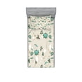 thumbnail image 1 of Ambesonne Floral Fitted Sheet & Pillow Sham Set, Romantic Little Hearts, Twin, Turquoise Brown Beige, 1 of 2
