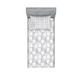 thumbnail image 1 of Ambesonne Floral Fitted Sheet & Pillow Sham Set, Romantic Overlapping Flowers, Twin, White Grey and Pale Grey, 1 of 2