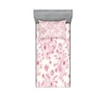 thumbnail image 1 of Ambesonne Floral Fitted Sheet & Pillow Sham Set, Romantic Rose Flowers, Twin, Pale Pink, 1 of 2