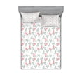 thumbnail image 1 of Ambesonne Floral Fitted Sheet & Pillow Sham Set, Rose Petals Blossoms, Full, Pale Pink Turquoise, 1 of 3