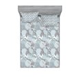 thumbnail image 1 of Ambesonne Floral Fitted Sheet & Pillow Sham Set, Soft Shabby Petals Leaf, Queen, Pale Blue White Taupe, 1 of 3