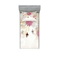 thumbnail image 1 of Ambesonne Floral Fitted Sheet & Pillow Sham Set, Spring Flower Butterfly, Twin, Cream Pink, 1 of 2