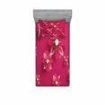 thumbnail image 1 of Ambesonne Floral Fitted Sheet & Pillow Sham Set, Spring Flowers, Twinxl, Pink, 1 of 3