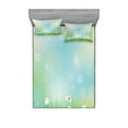 thumbnail image 1 of Ambesonne Floral Fitted Sheet & Pillow Sham Set, Spring Nature Field, Full, Green Blue, 1 of 2