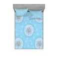 thumbnail image 1 of Ambesonne Floral Fitted Sheet & Pillow Sham Set, Spring Romantic Design, Full, Sky Blue White, 1 of 3