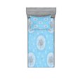 thumbnail image 1 of Ambesonne Floral Fitted Sheet & Pillow Sham Set, Spring Romantic Design, Twinxl, Sky Blue White, 1 of 2
