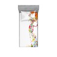 thumbnail image 1 of Ambesonne Floral Fitted Sheet & Pillow Sham Set, Summer Lady Silhouette, Twinxl, Multicolor, 1 of 2