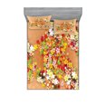 thumbnail image 1 of Ambesonne Floral Fitted Sheet & Pillow Sham Set, Summer Sale Banner Art, Full, Orange Red and White, 1 of 2
