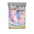 thumbnail image 1 of Ambesonne Floral Fitted Sheet & Pillow Sham Set, Surreal Dreamy Sky, Queen, Multicolor, 1 of 2