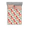 thumbnail image 1 of Ambesonne Floral Fitted Sheet & Pillow Sham Set, Traditional Russian Roses, Queen, Multicolor, 1 of 2