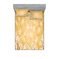 thumbnail image 1 of Ambesonne Floral Fitted Sheet & Pillow Sham Set, Trees Blossom in Spring, Queen, Yellow and White, 1 of 2
