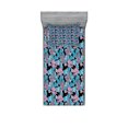 thumbnail image 1 of Ambesonne Floral Fitted Sheet & Pillow Sham Set, Tropic Pattern Spring Petal, Twinxl, Pale Muave Black, 1 of 2