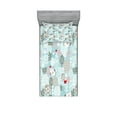 thumbnail image 1 of Ambesonne Floral Fitted Sheet & Pillow Sham Set, Valentines Birds, Twinxl, Multicolor, 1 of 2